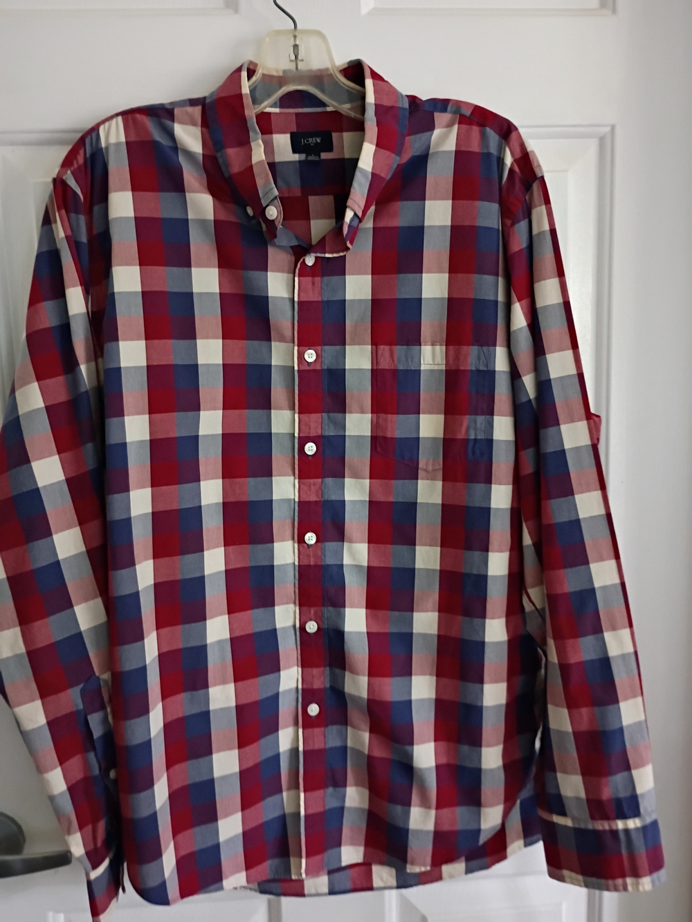 J.Crew Men’s Red and Blue Plaid Button-Down Shirt